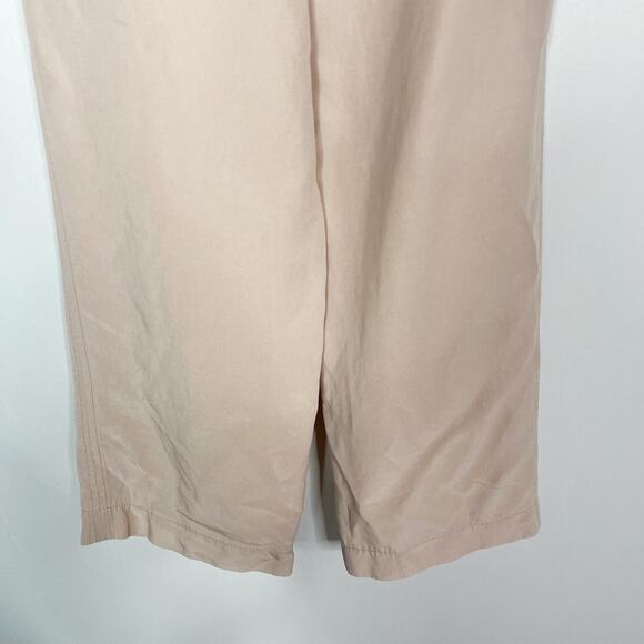 Club Monaco Size 00 Light Pink Anreannah Pleated Wide Leg Cropped Pants Paperbag - Picture 7 of 10